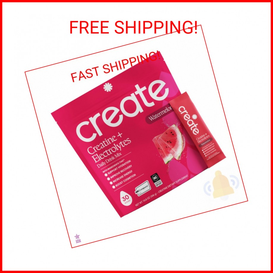 Create Creatine + Electrolytes Mix – Creatine Monohydrate Stick Packs, Supports