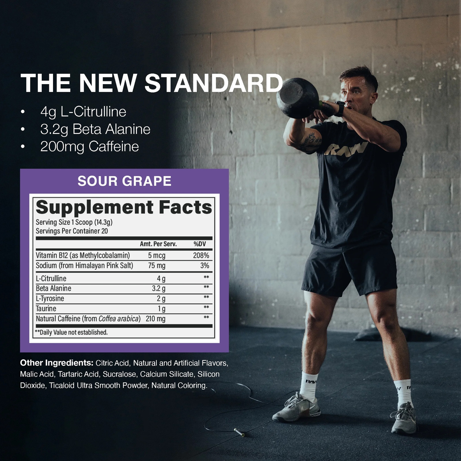 Essentials Pre Workout Powder, Sour Grape, 20 Servings