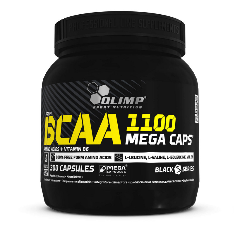 BCAA 1100 – 300 MEGA CAPS – Amino Acids + Vitamin B6 Leucine – Muscle Growth