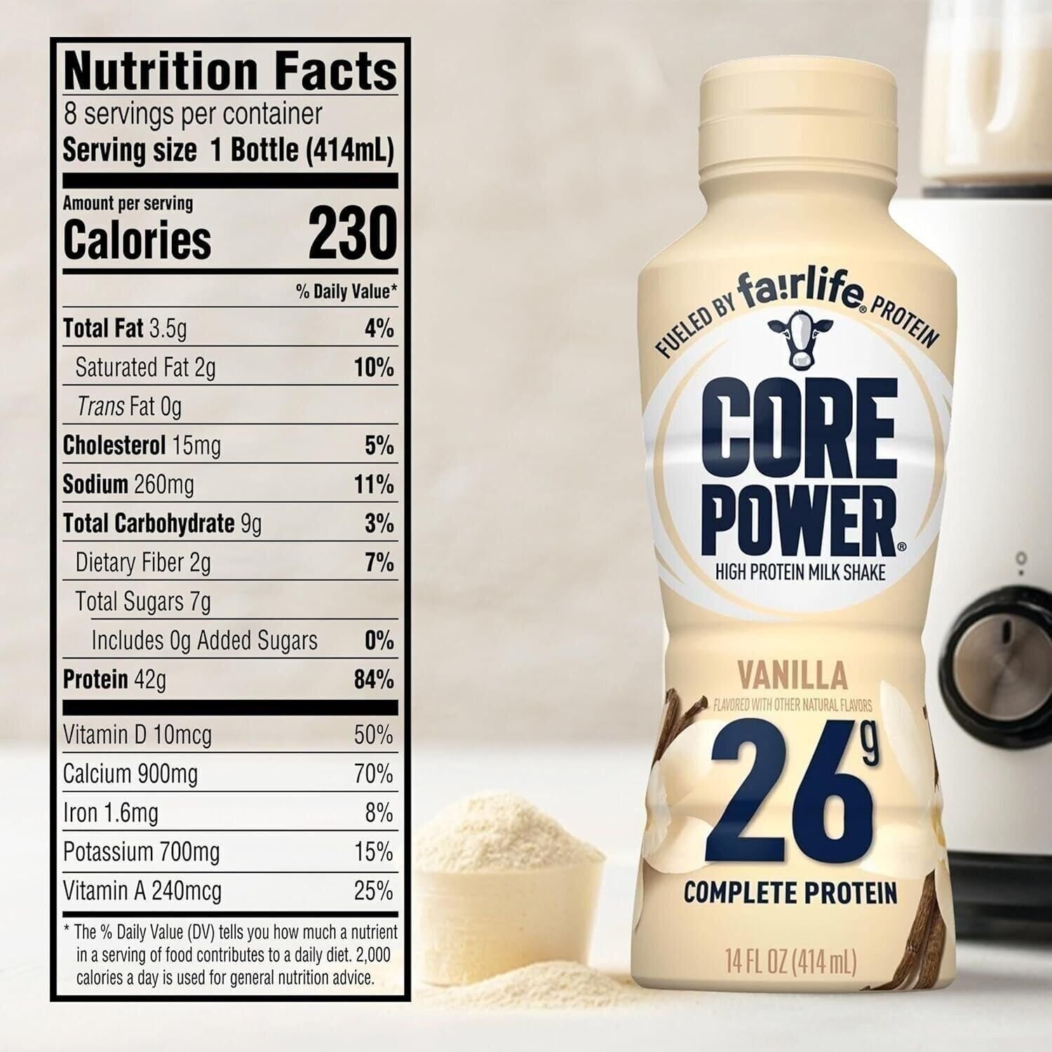 Core Power Elite Fairlife High Protein Shakes Vanilla 26g, 14 fl oz in The…