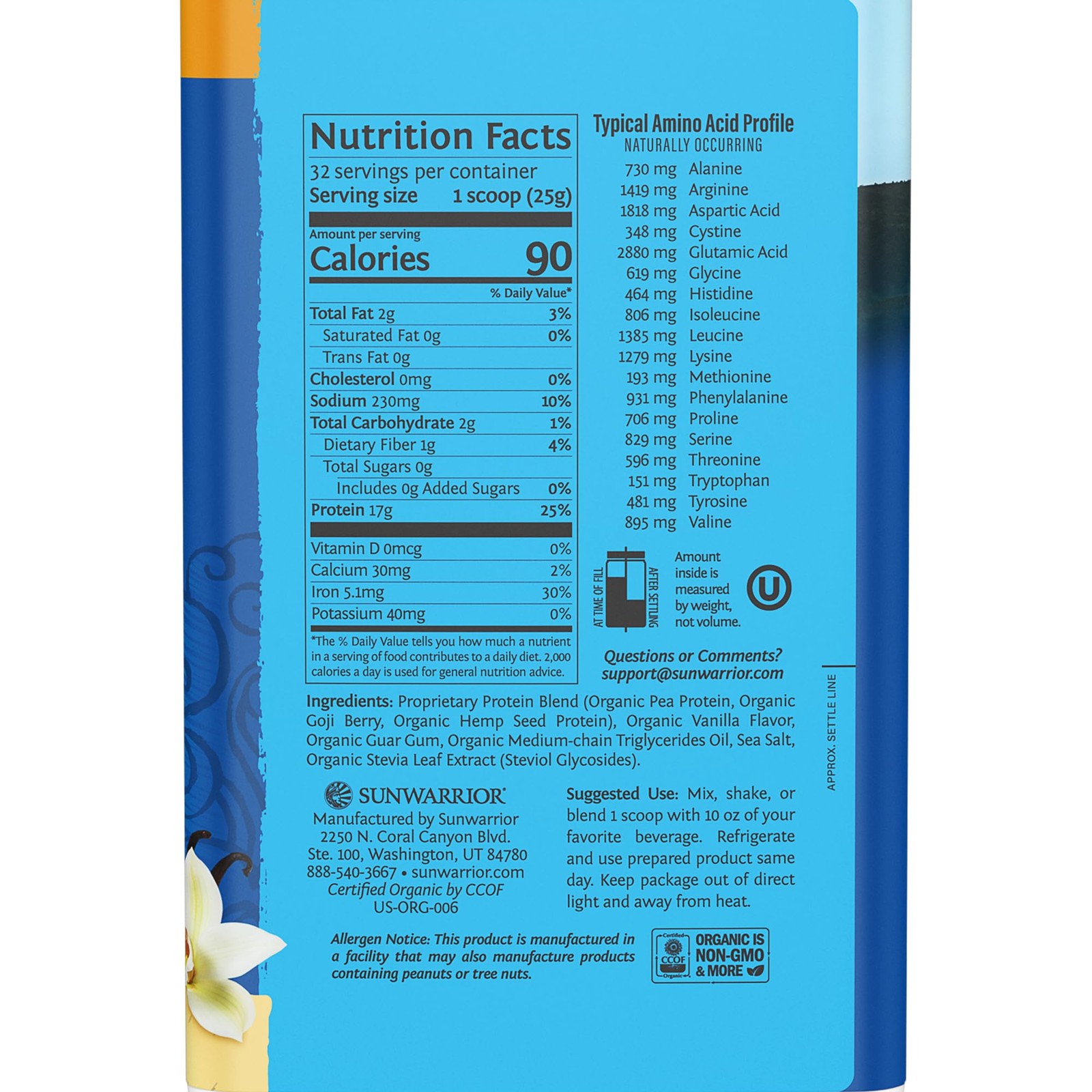 Organic Plant Based Protein Powder | Vegan 32 Servings (Pack of 1)