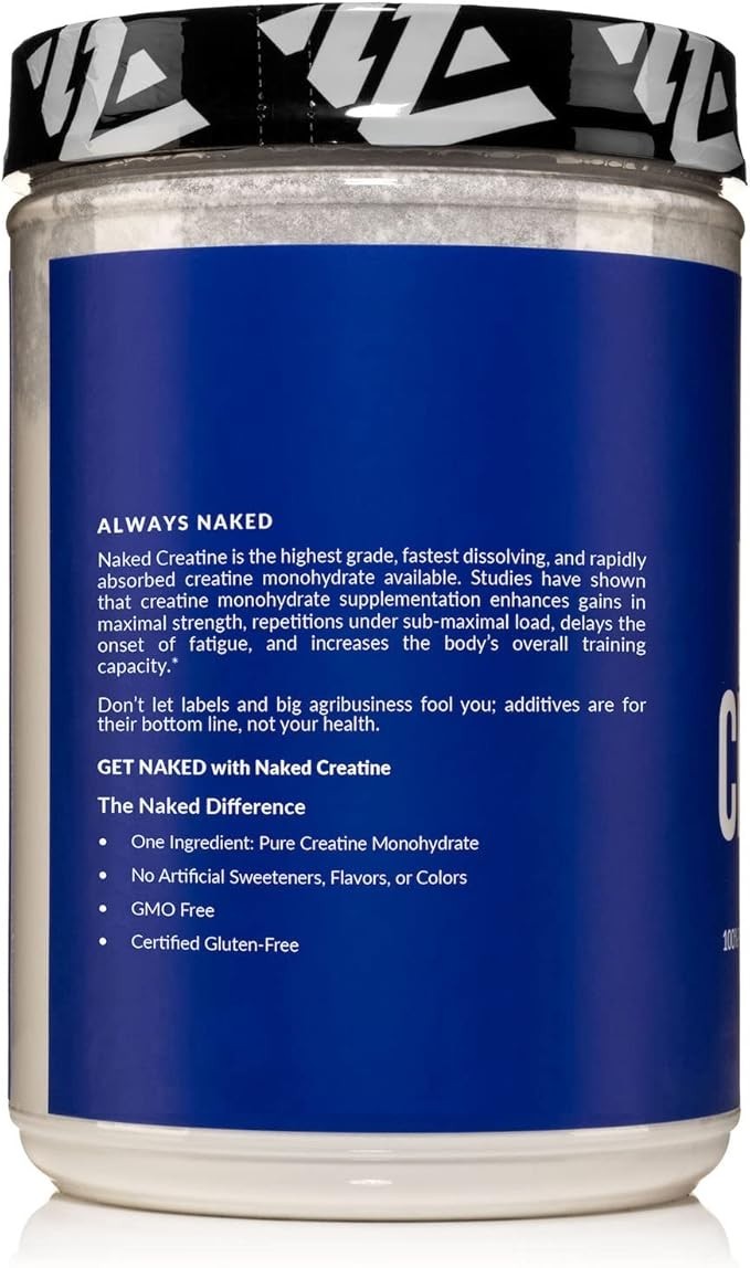 NAKED Pure Micronized Creatine Monohydrate – 200 Servings, 1,000g Bulk – NSF Cer