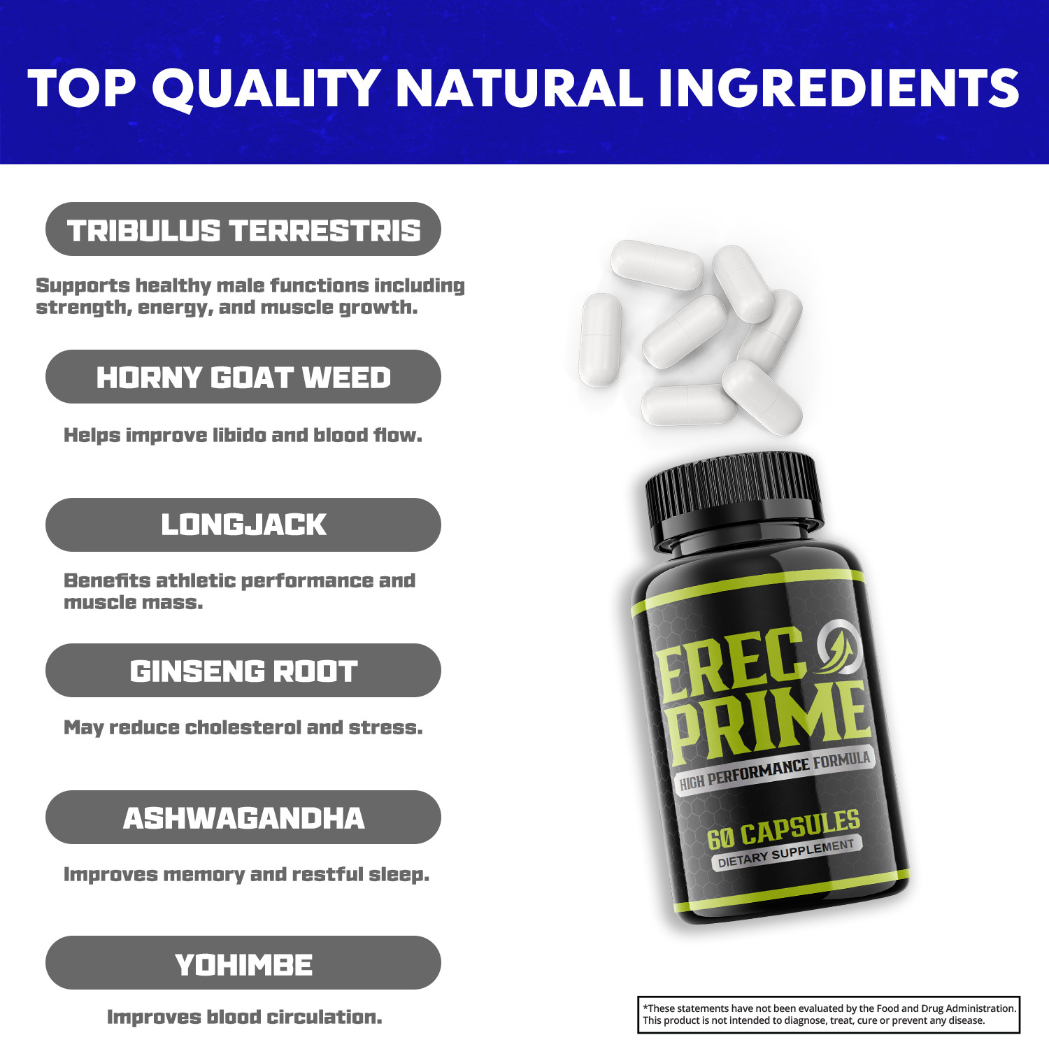 (3 Pack) Erec Prime Formula for Male Virility, Male Performance (180 Capsules))
