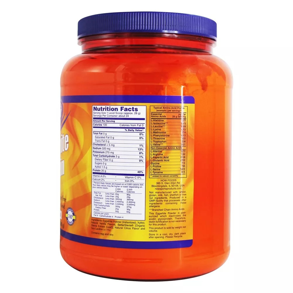 NOW Foods Eggwhite Protein Vanilla Creme, 1.5 lbs.