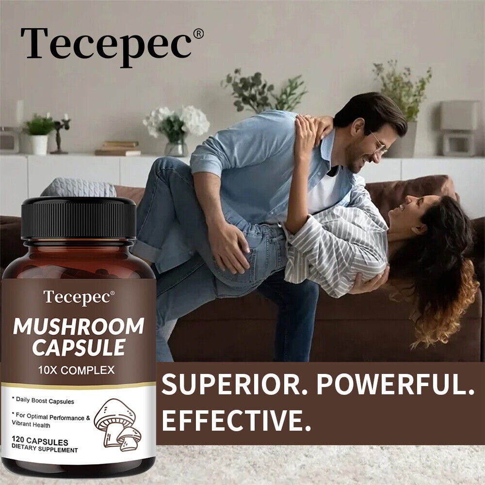 10x Mushroom Complex Supplement, Lions Mane, Reishi, Shiitake, Immune Capsule