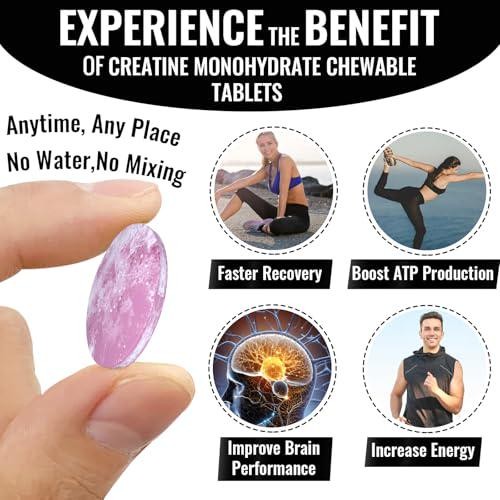 Zeylamum Creatine Chews Tablets for Men and Women, Creatine Monohydrate, 99% and