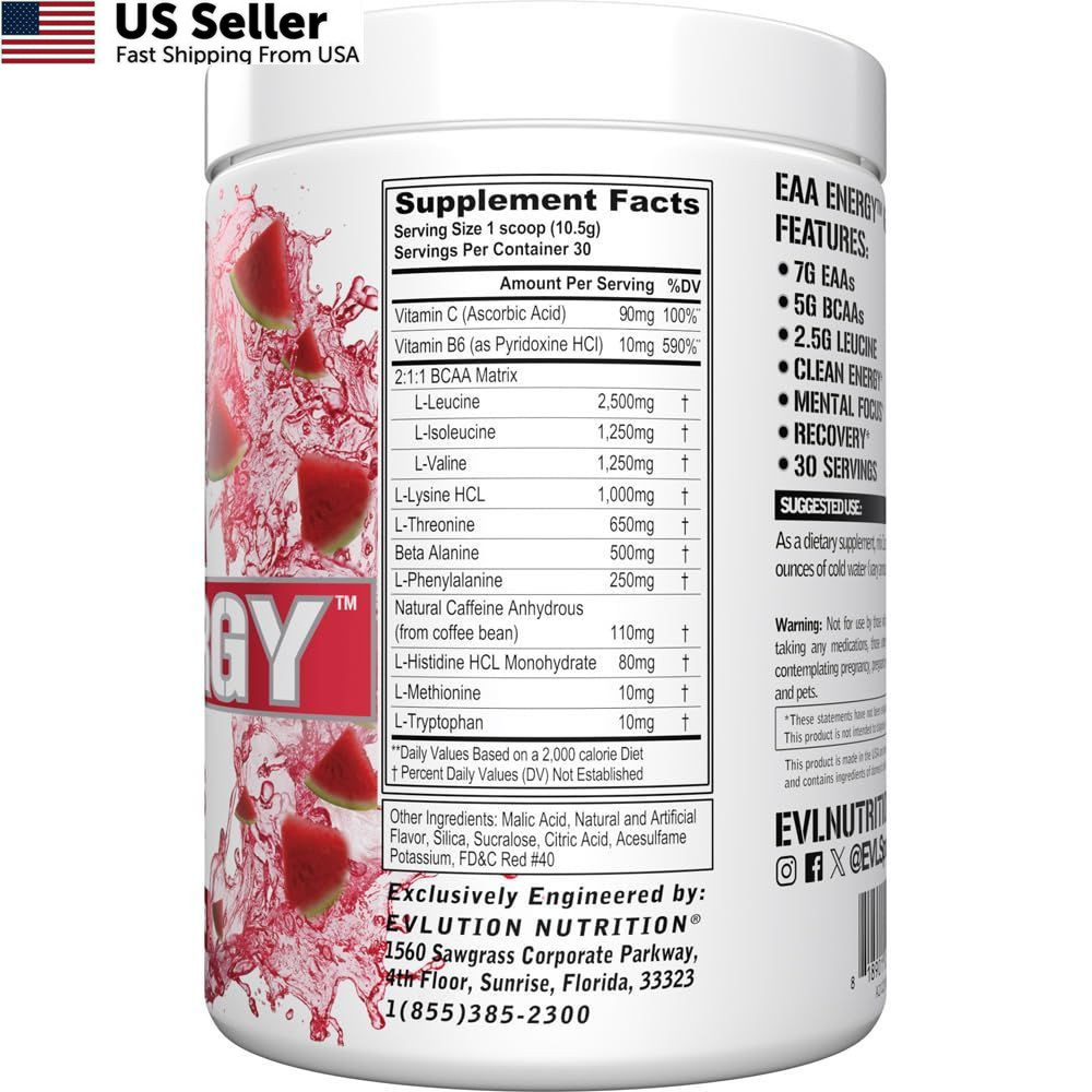 EAAs Amino Acids Powder – Energizing EAA Essential 11.1 Ounce (Pack of 1)