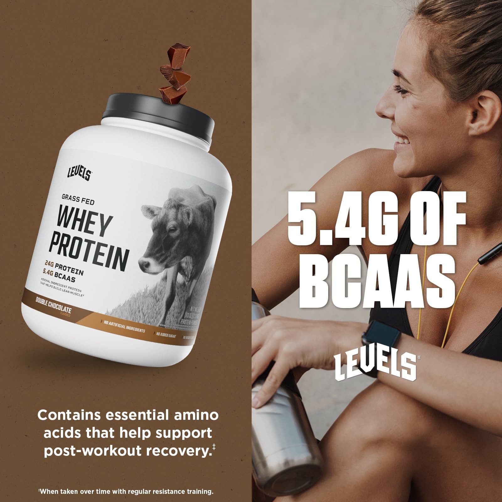 Levels Grass Fed Whey Protein Powder No Artificials 24G of Protein Double Cho…