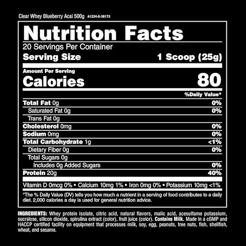 Clear Whey Isolate Protein Powder – Easy to Digest and 1.1 Pound (Pack of 1)