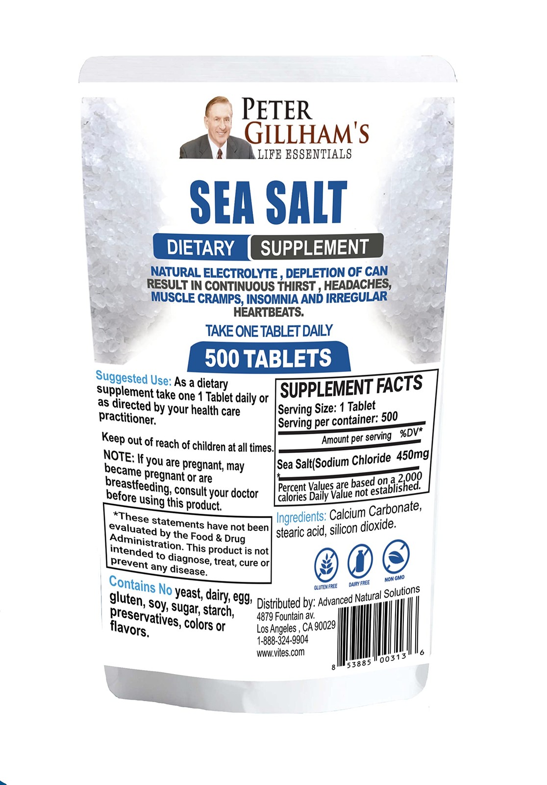 Peter’S Choice Peter Gillhams Sea Salt Sodium Chloride 450Mg Essential
