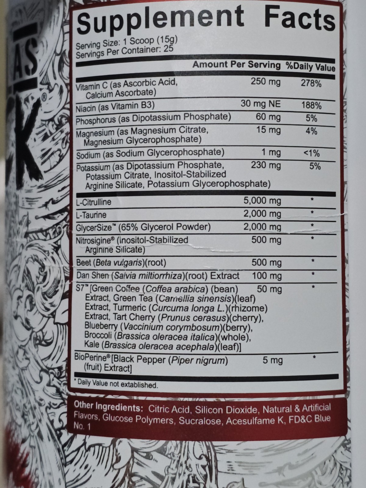 5% Nutrition Full AF Non-Stim Pre-Workout Blueberry Lemonade! 25 Servings