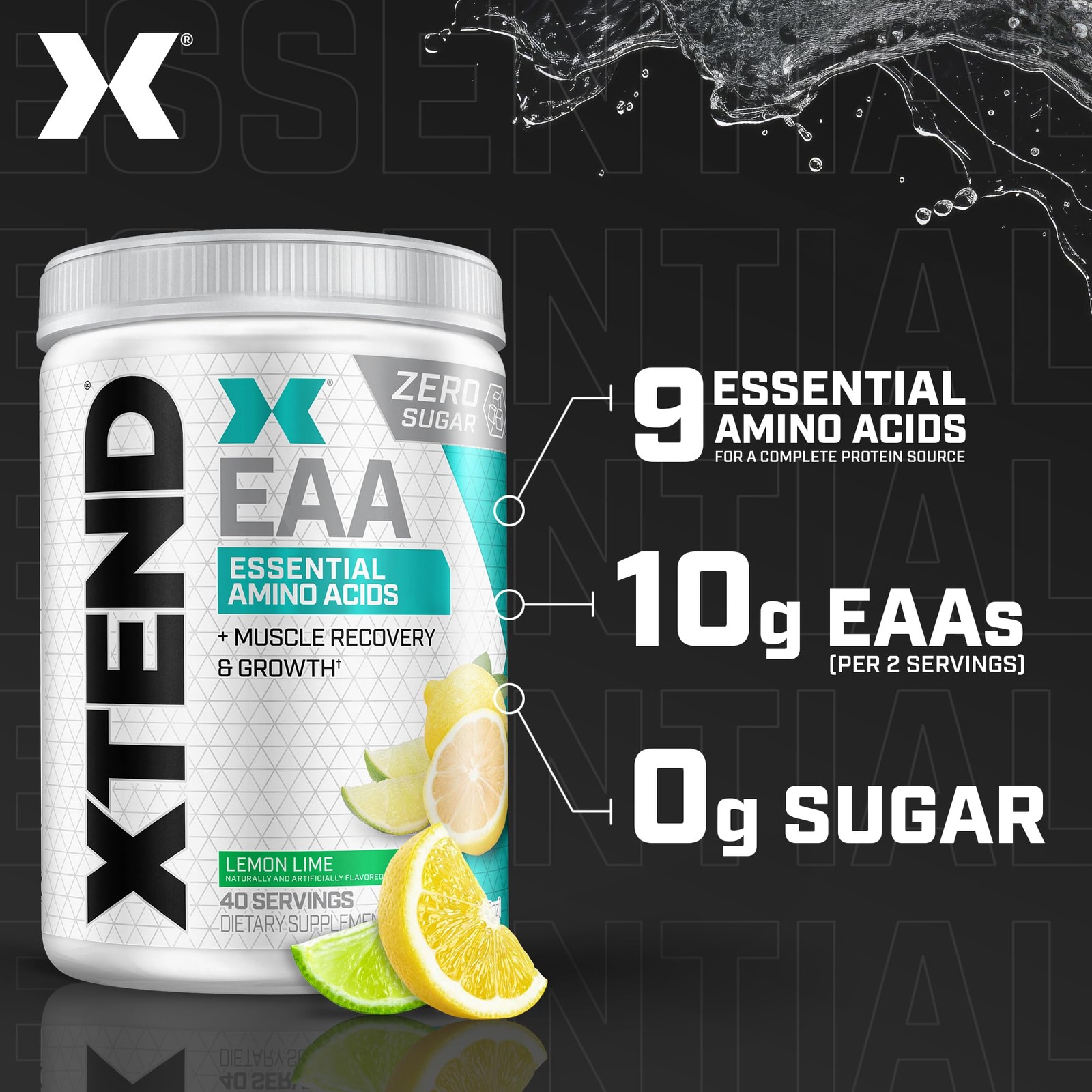 Xtend Scivation EAA + BCAA Powder | Muscle 11.9 Ounce (Pack of 1), Lemon Lime