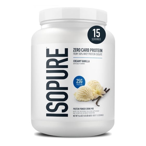Isopure Zero Carb Whey Protein Isolate Powder, Vanilla, 15 Servings