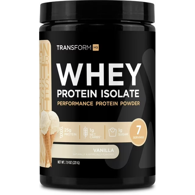 TransformHQ Whey Protein Isolate (WPI) Vanilla Flavored Powder – 7 Servings