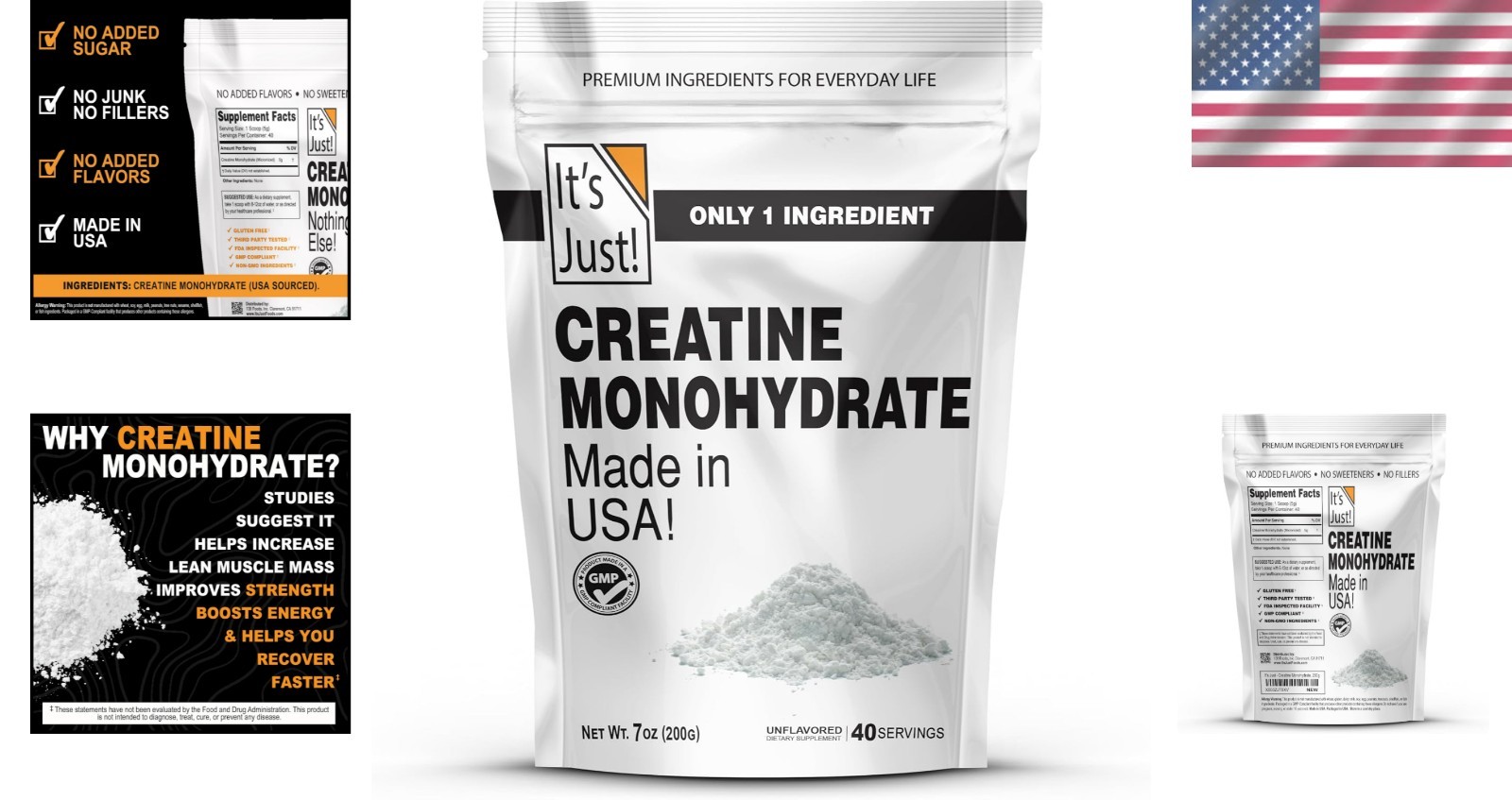 Micronized Creatine Monohydrate Powder, 5g Servings, Lab Tested Purity – 200g