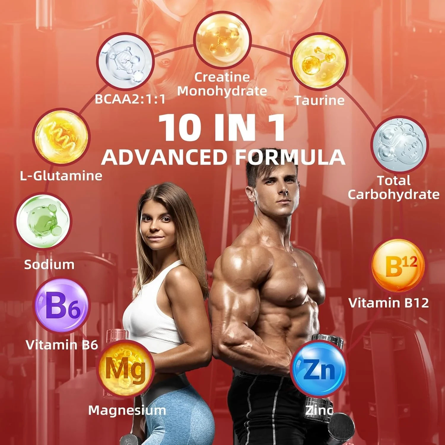 2 x Creatine Monohydrate Gummies 200000mg w/Taurine 500mg L-Glutamine,Berry-240