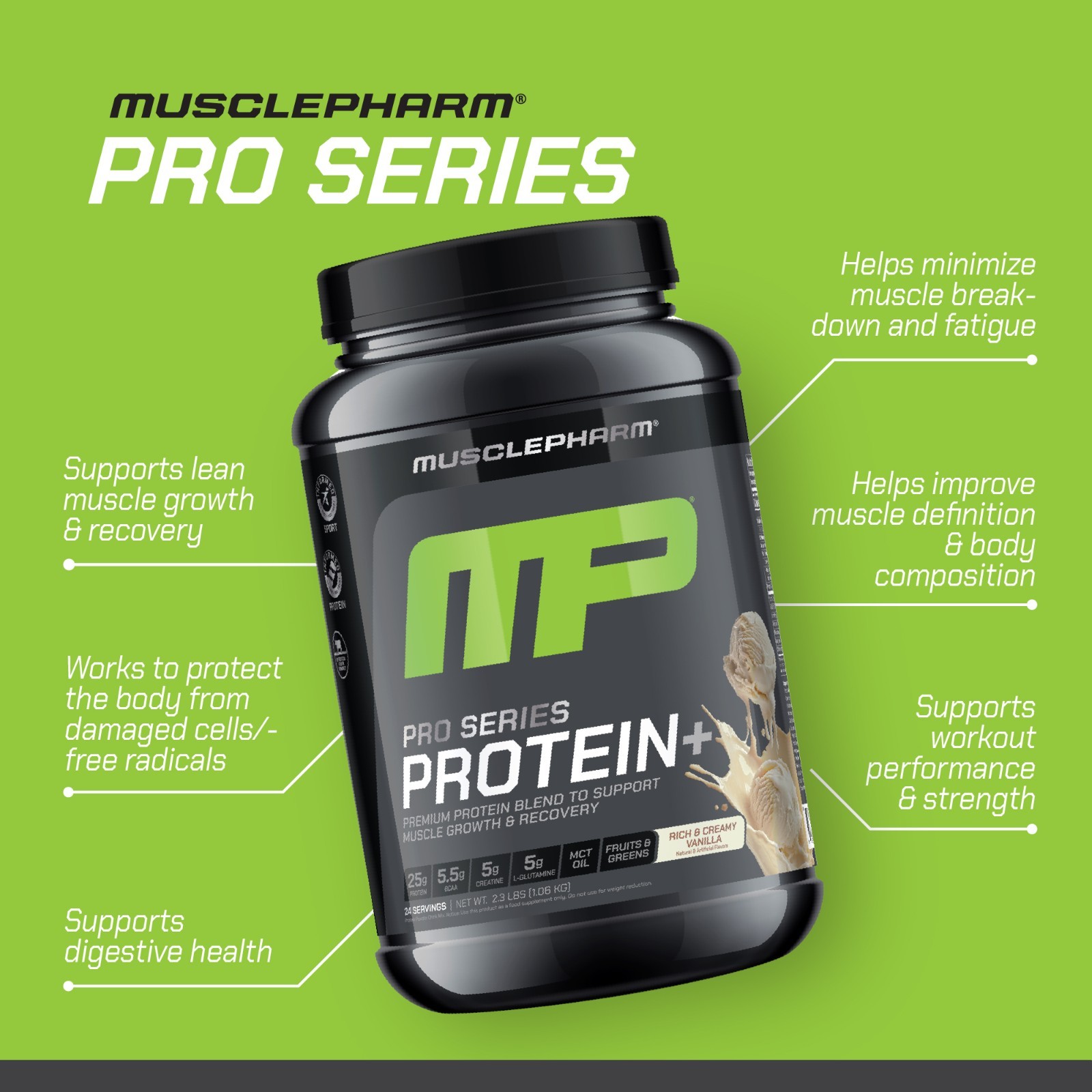 Pro Series Protein+, Rich & Creamy Vanilla, 2.3 lbs (1.06 kg)
