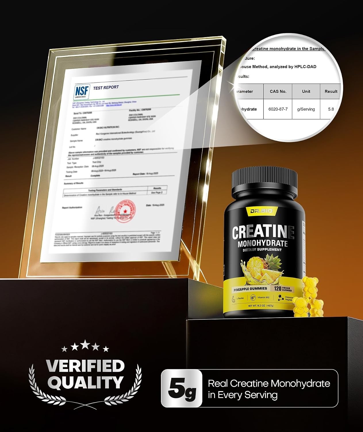 Powerful Pineapple Creatine Gummies – 5000mg Energy and Muscle Recovery Formula
