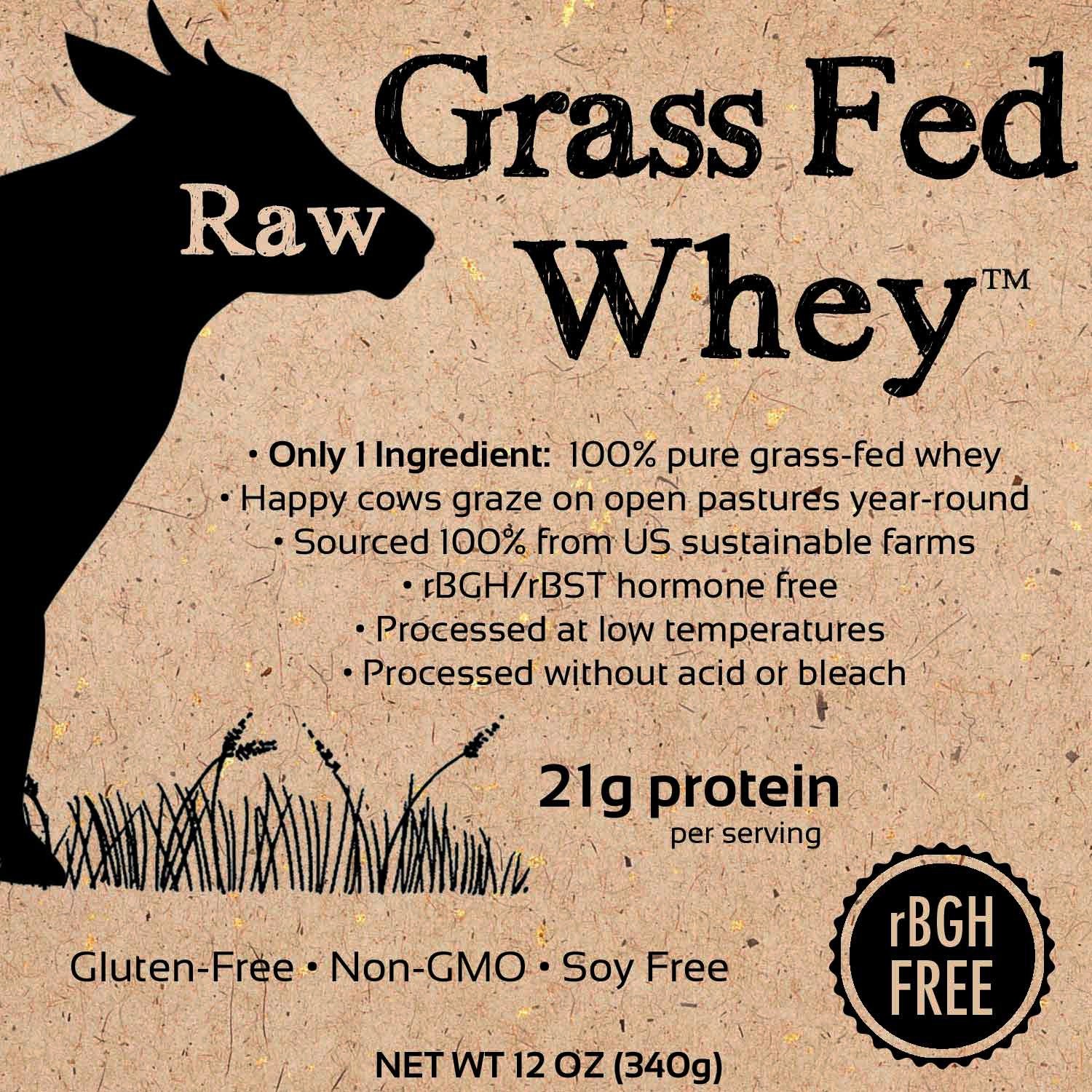 100 Pure Grass Fed Whey Protein Powder Unflavored Non GMO 14 Servings