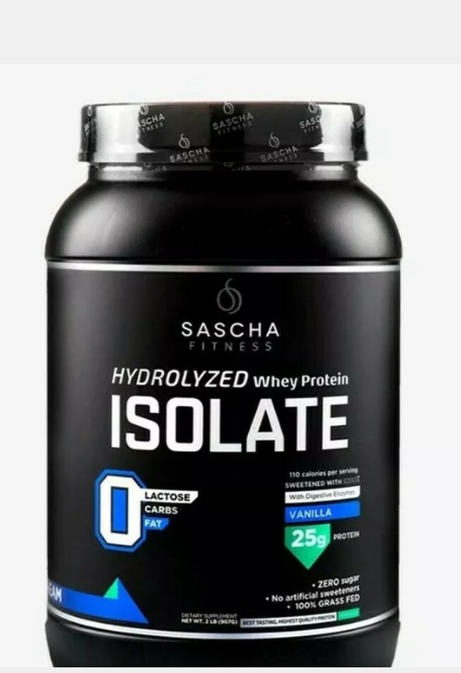 Sascha Fitness Hydrolyzed Whey Protein Isolate Vanilla Flavor 2 Pounds