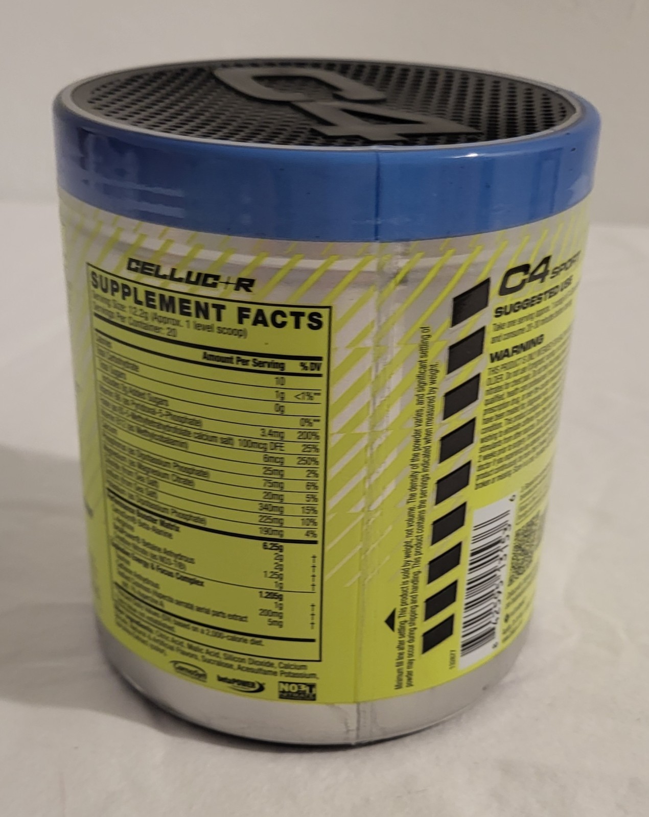 Cellucor C4 Sport Pre-Workout powder in Icy Blue Razz flavor New Sealed