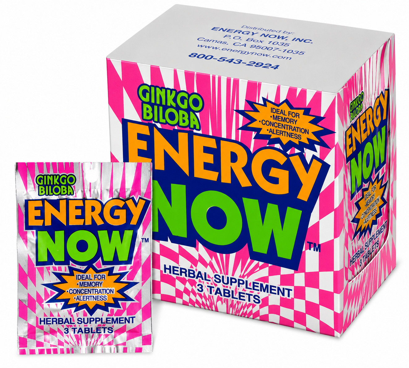 Ginkgo Biloba Energy Now Herbal Supplement Choose 1 Box or 2 Boxes