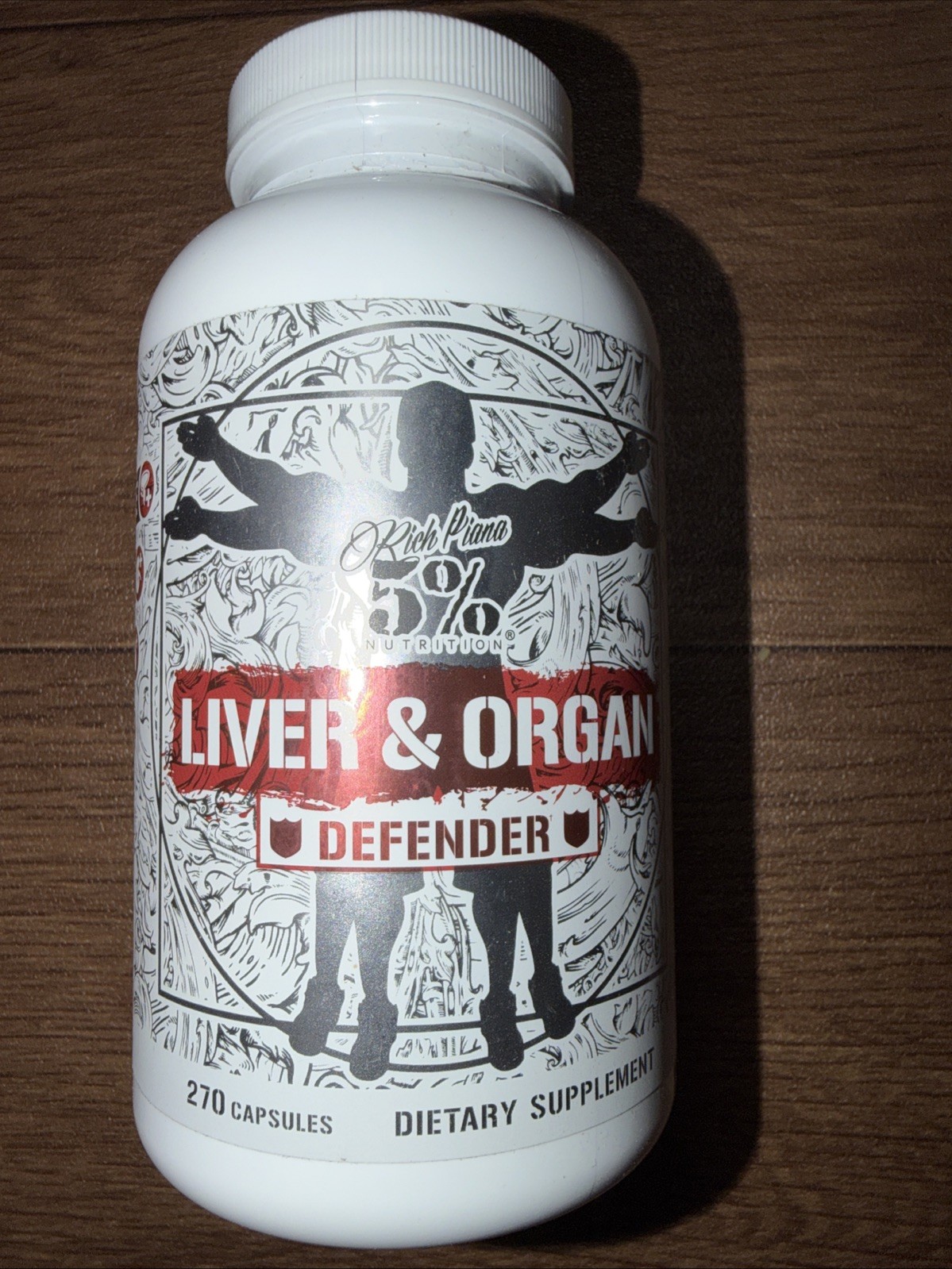 5% Nutrition Rich Piana LIVER AND ORGAN DEFENDER 270 Caps PCT Support