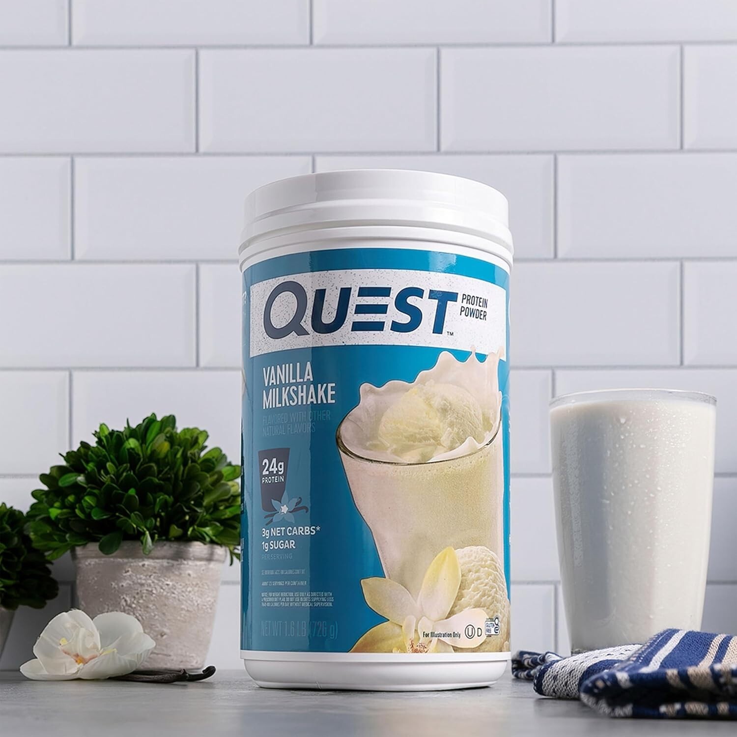 Quest Vanilla Milkshake Protein Powder – 24g Protein, Low Carb, Gluten-Free