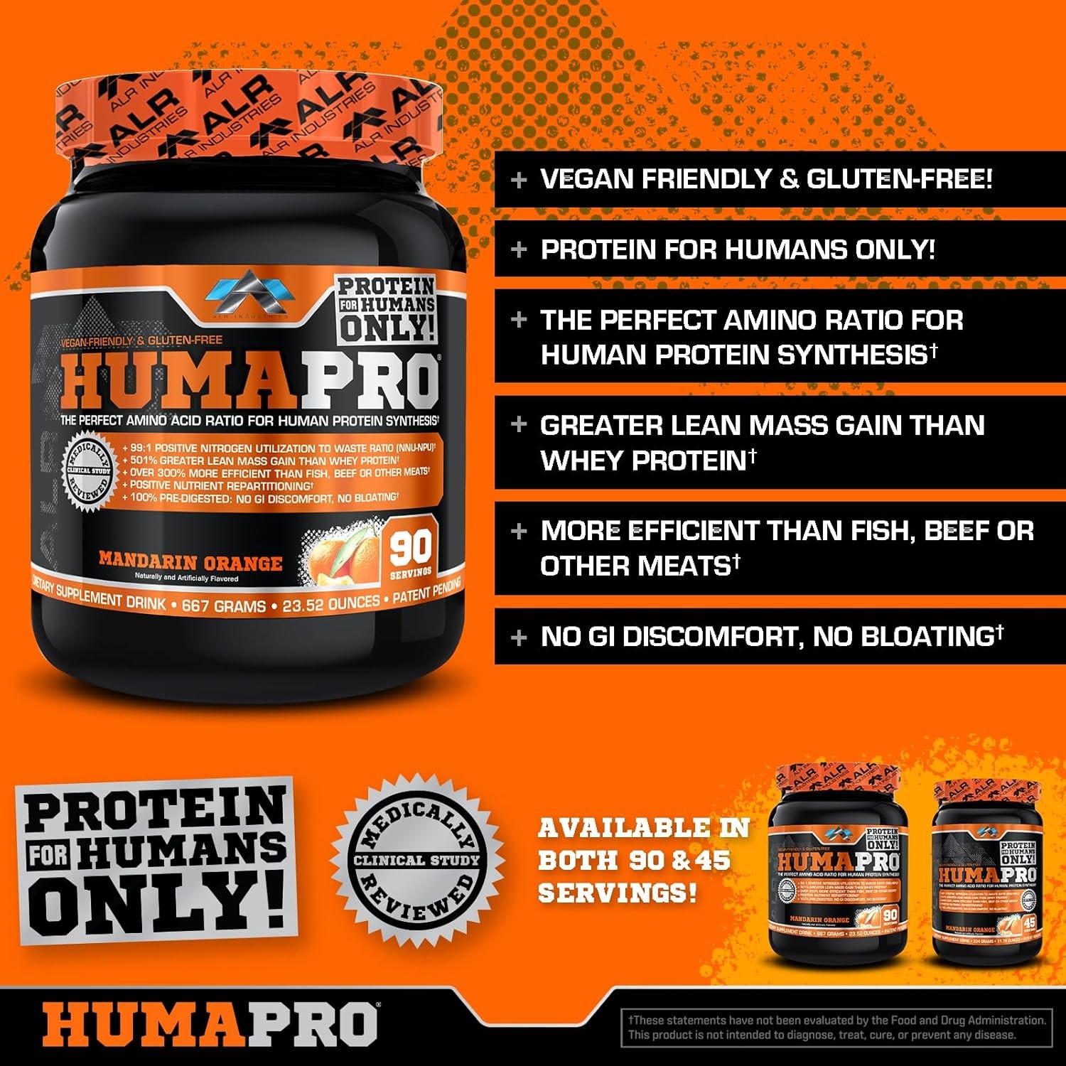Humapro | Amino Acids Protein Matrix for Humans | 99% 90 Servings (Pack of 1)