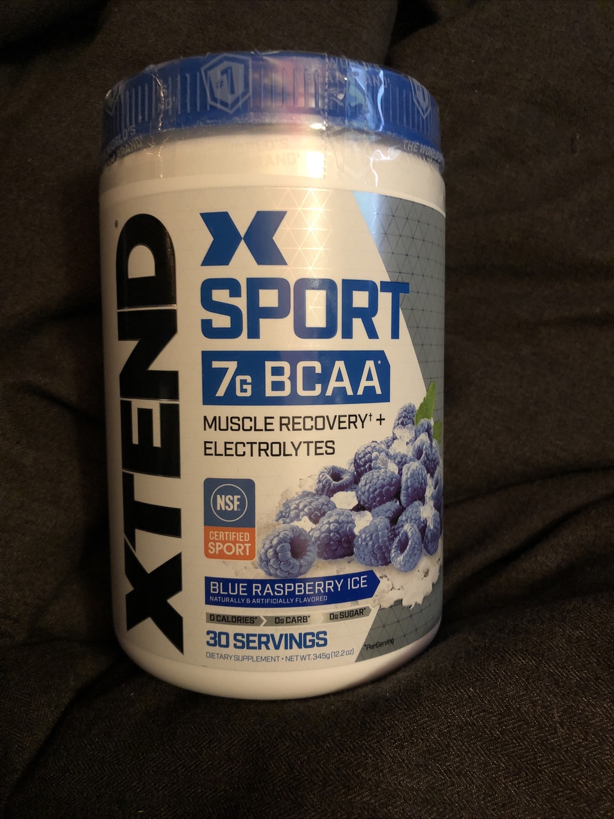 XTEND Sport 7G BCAA Muscle Recovery Electrolytes Blue Raspberry Ice BB: 10/23