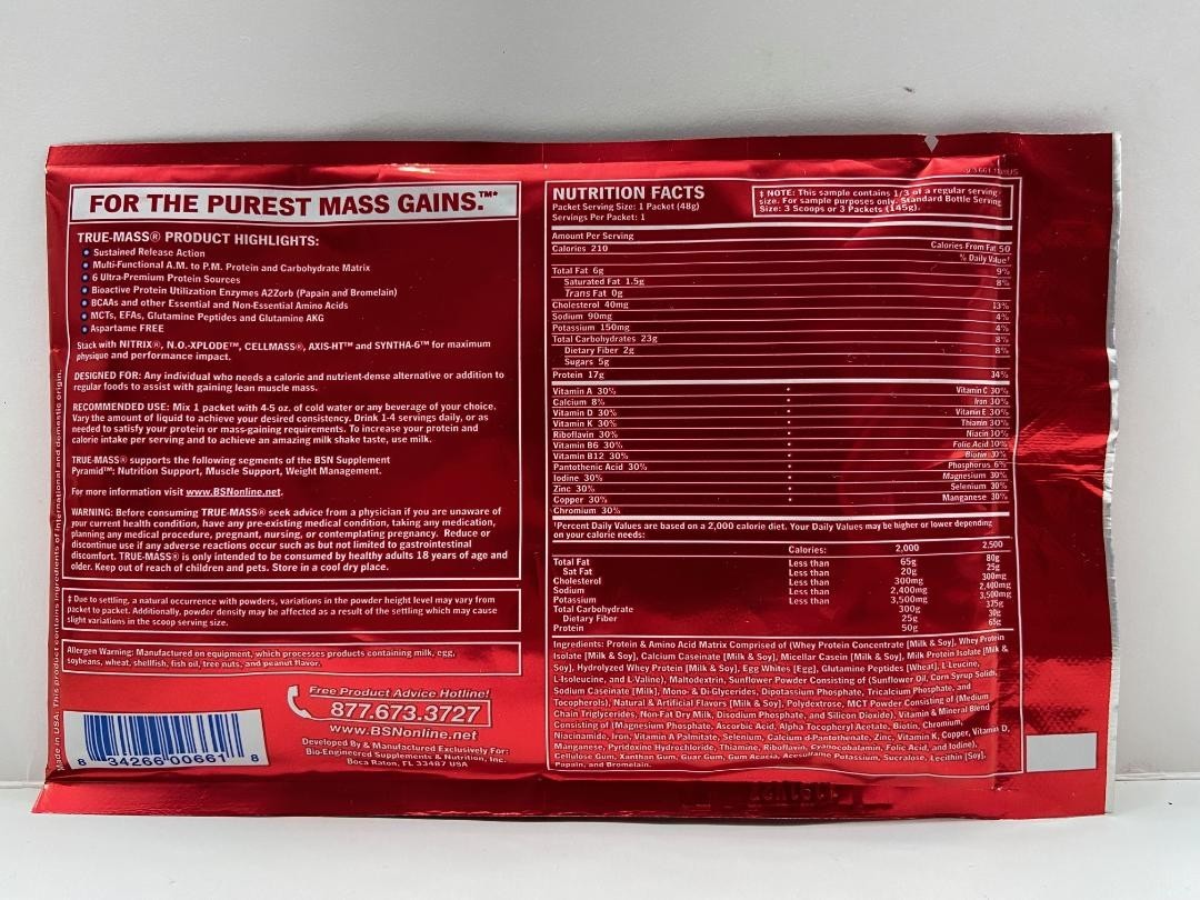 BSN True-Mass, Ultra Premium Protein/Carb Matrix, (16 Vanilla + 16 Choc. PKTS)