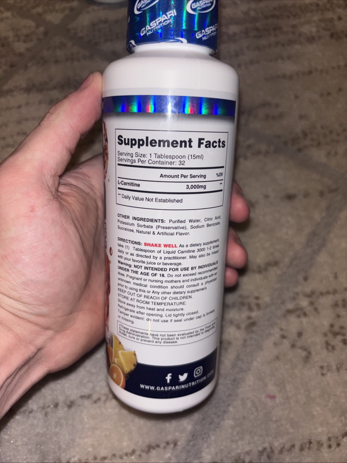 L-Carnitine 3000 Weight Management Powder – 16 fl oz