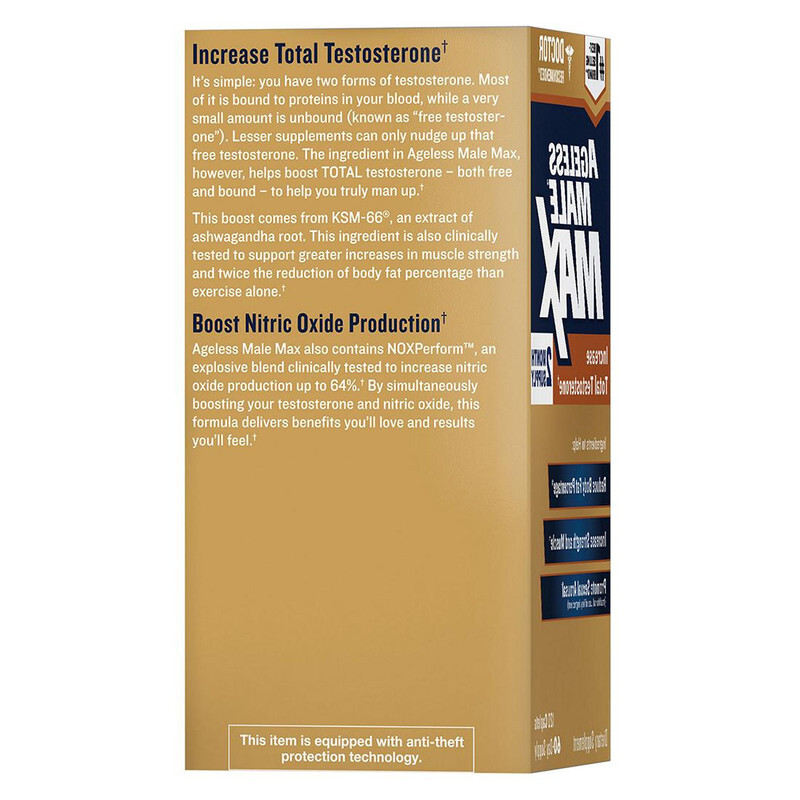 Ageless Male Max Total Testosterone and Nitric Oxide Booster – 120 Caplets