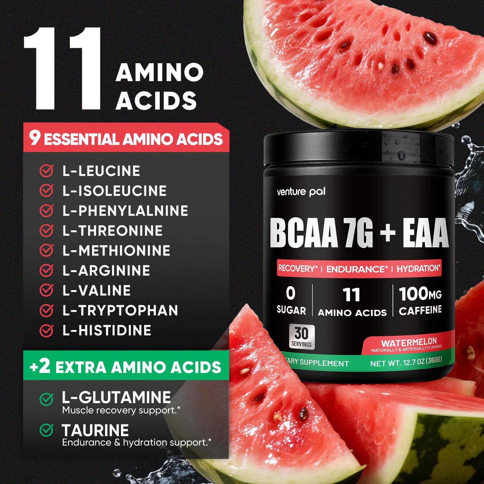 Sugar Free 7g BCAA + EAA Powder | Supports Muscle Recovery, Growth, Strength …