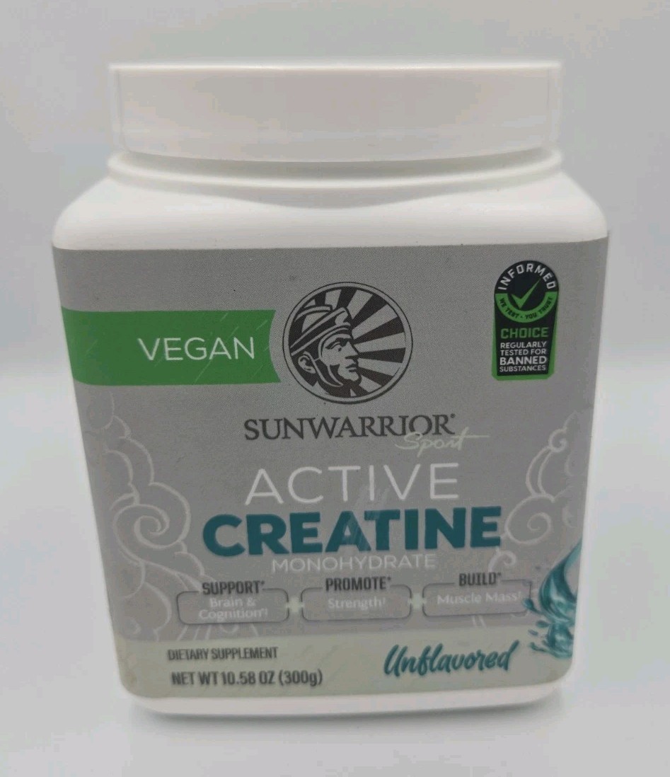 Sunwarrior Active Creatine Monohydrate Powder Unflavored 10.58 oz EXP 08/27