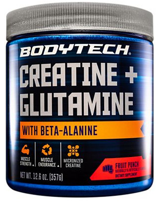 Creatine + Glutamine w/ Beta-Alanine Powder – Fruit Punch (12.6 oz./31 Servings)