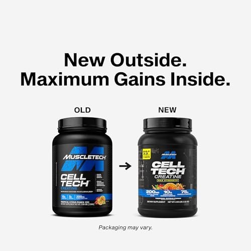 MuscleTech Creatine Monohydrate Powder – Tropical Citrus Punch, 3 lbs (27 Serv)