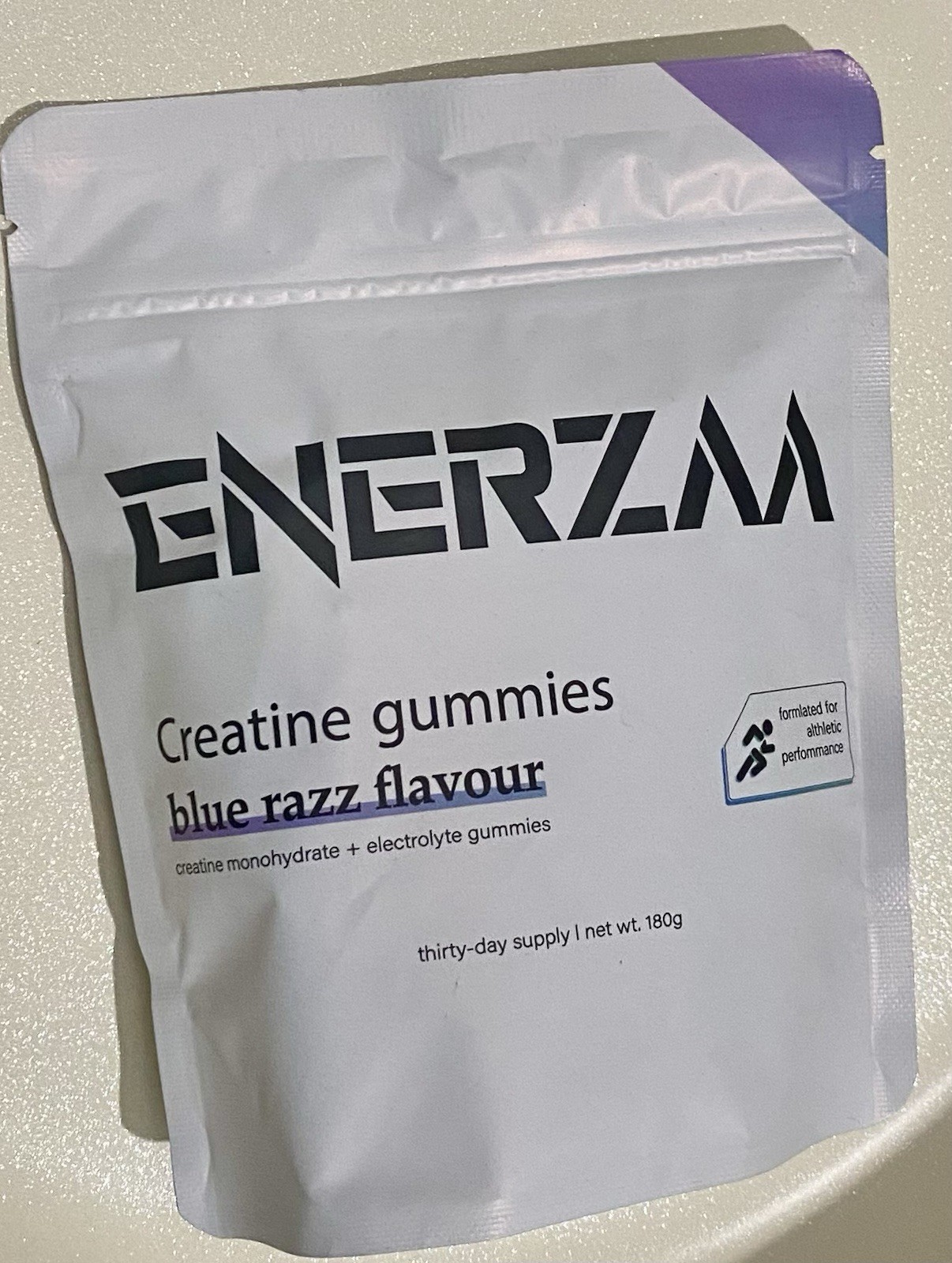 ENERZAA Creatine Gummies Blue Razz Flavor 180g 30 Day Supply