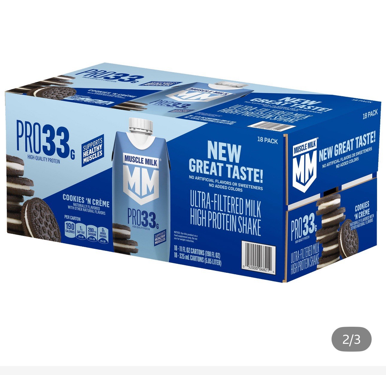 Muscle Milk High Protein Shake Cookies ‘N Crème 33g 11 fl oz 18-Pack
