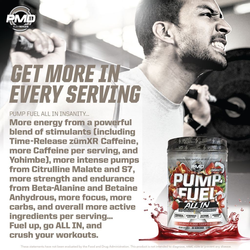 Pump Fuel ALL IN Insanity Ultimate Muscle Pump Supplement & Pre Workout Powder