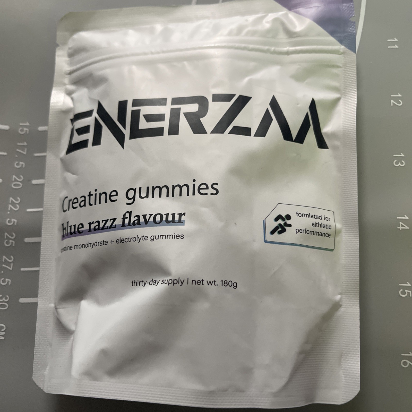 ENERZAA Creatine Gummies Blue Razz Flavor 180g 30 Day Supply