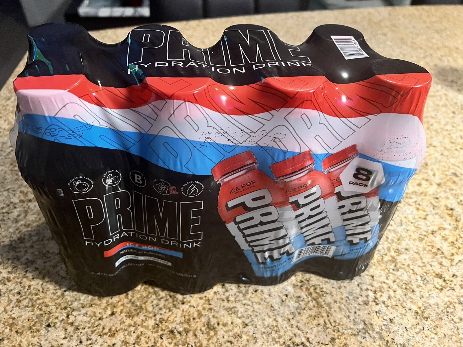 Ice Pop Prime Hydration Drink, 16 fl oz – Ice Pop (8 Pack) Logan Paul and KSI