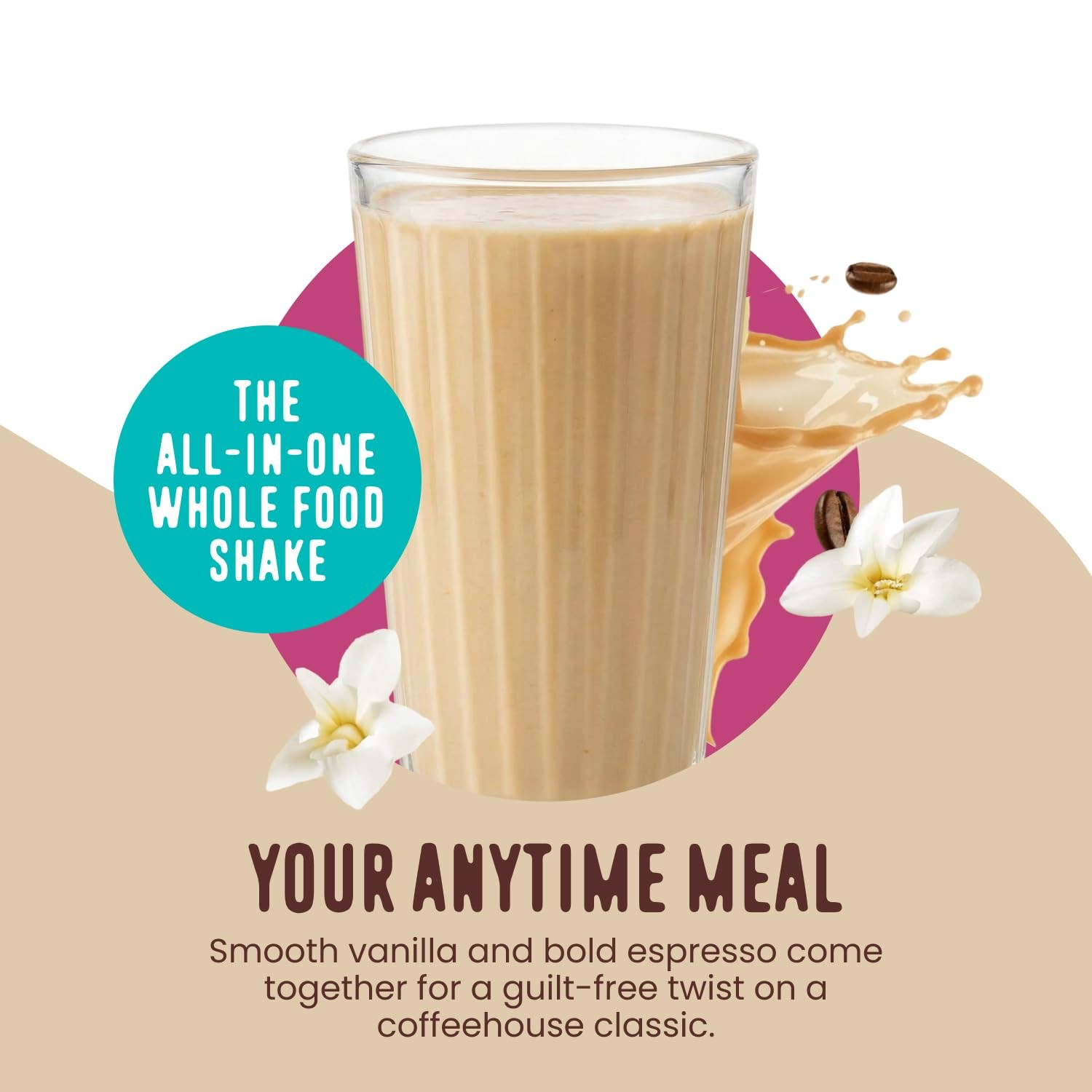 FlavCity All in One Protein Shake Powder, Vanilla Latte – 60mg Caffeine + Col…