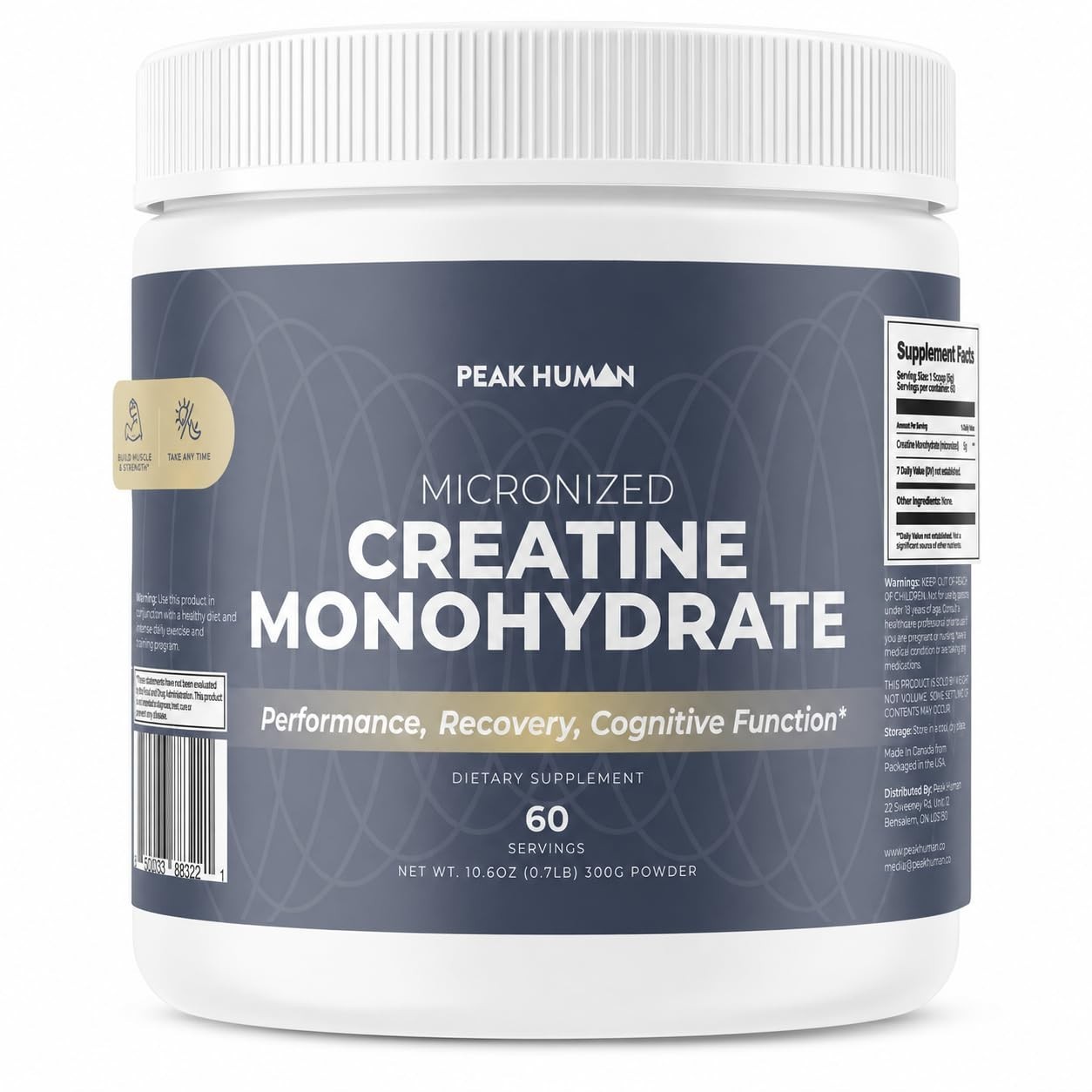 Pure Creatine Monohydrate Powder – Unflavored, Boosts Strength & Muscle Recovery