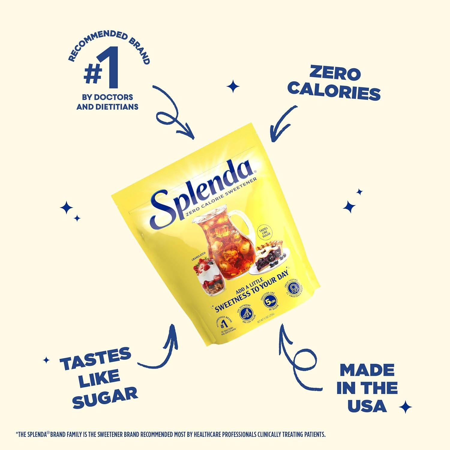 SPLENDA Zero Calorie Sweetener, Granulated Sugar 9.7 Fl Oz (Pack of 1)