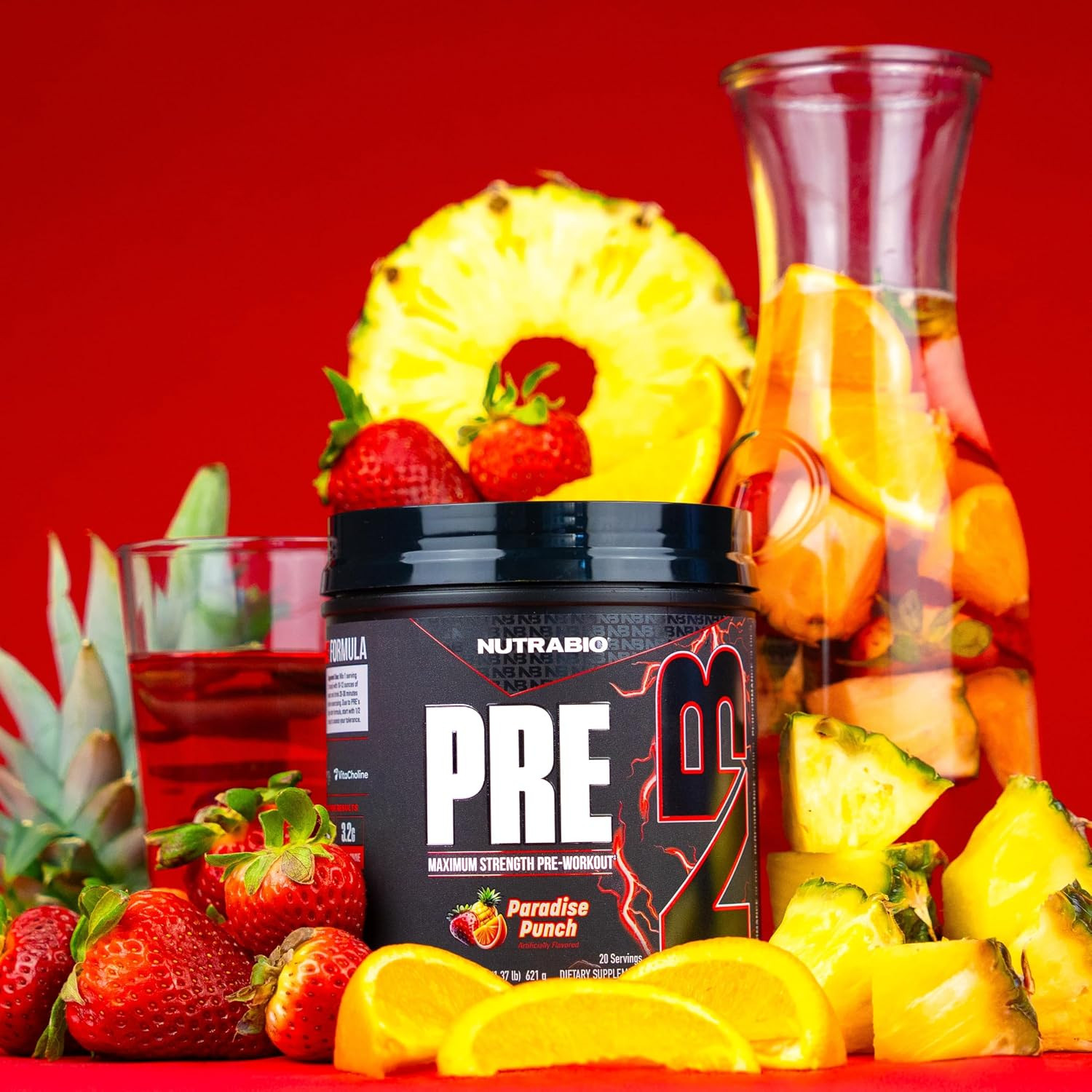 Preworkout Powder, Paradise Punch| Explosive Energy, Laser Focus, Extreme Pumps|
