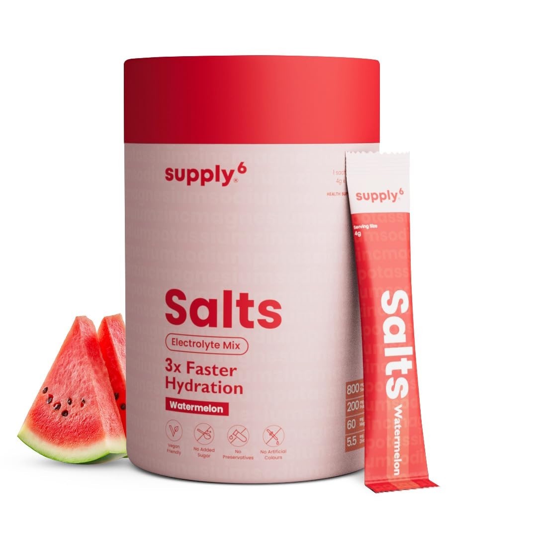 Supply6 Salts|Electrolyte Mix (36 Servings,Watermelon) Ideal for daily hydration