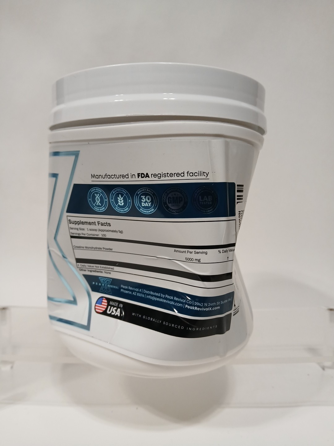 PEAK REVIVAL Micronized Monohydrate Creatine 100 Servings 500g Powder 08/2026