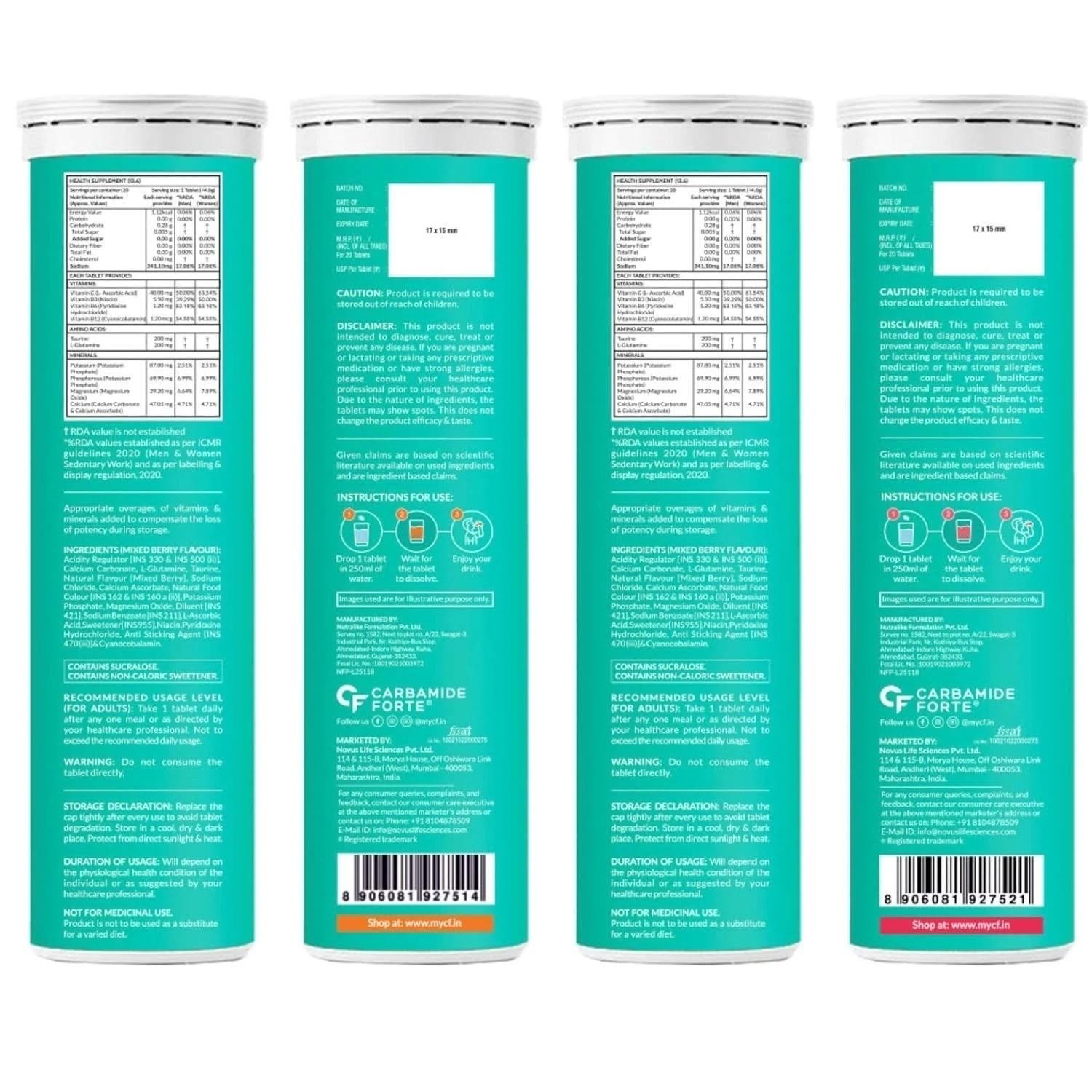 Carbamide Forte Electrolyte Effervescent (40 Tabs) Hydration & Sustained Energy