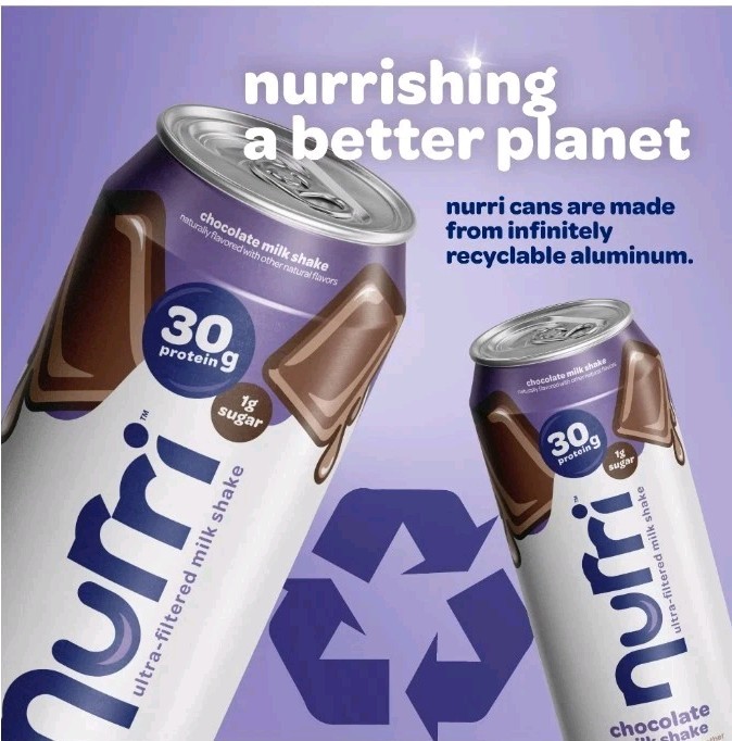 Nurri 30g Protein Shake Chocolate Ultra Filtered Milk 12 Pack 11 fl oz Cans